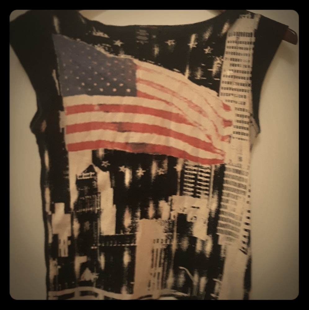 BCBG medium top with American flag